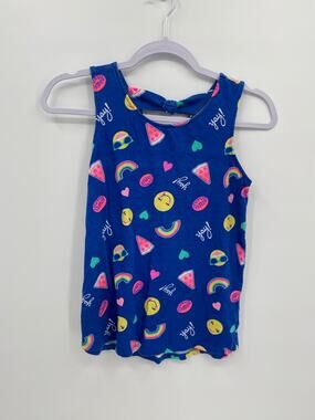 So Serfectly Soft Cutest Tank Emoji Pizza Blue Top Girls Size 14